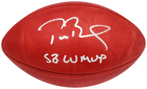 Tom Brady Autographed Official NFL Leather Super Bowl LV Logo Football "SB LV MVP" Fanatics Holo #AA0104060 - RSA