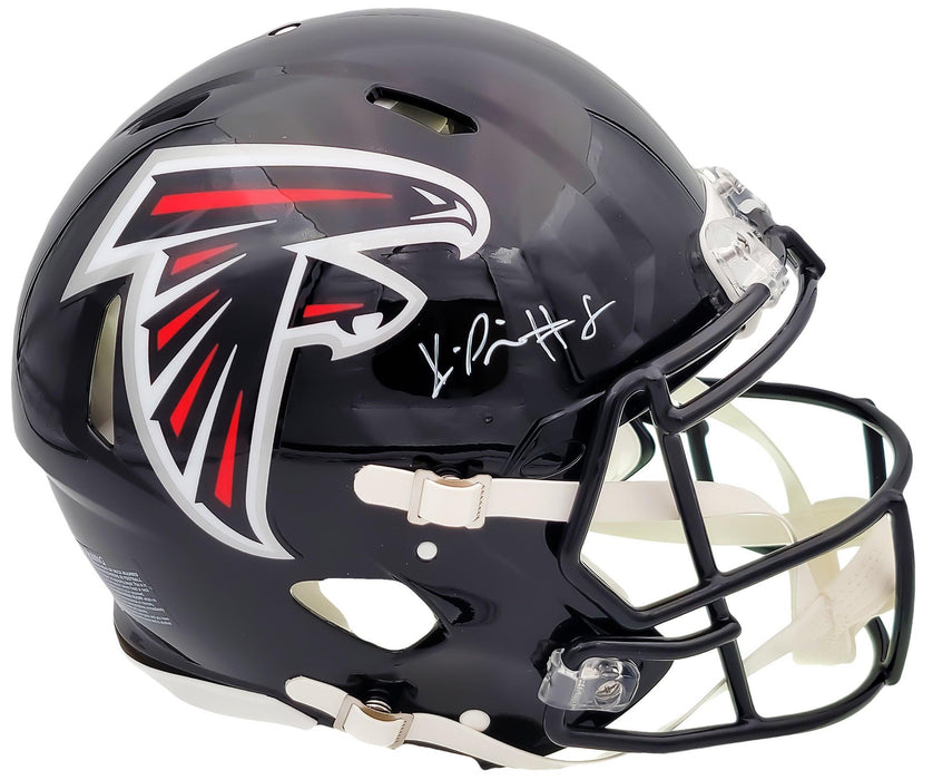 Kyle Pitts Autographed Atlanta Falcons Black Full Size Authentic Speed Helmet Beckett BAS QR Stock #203859 - RSA
