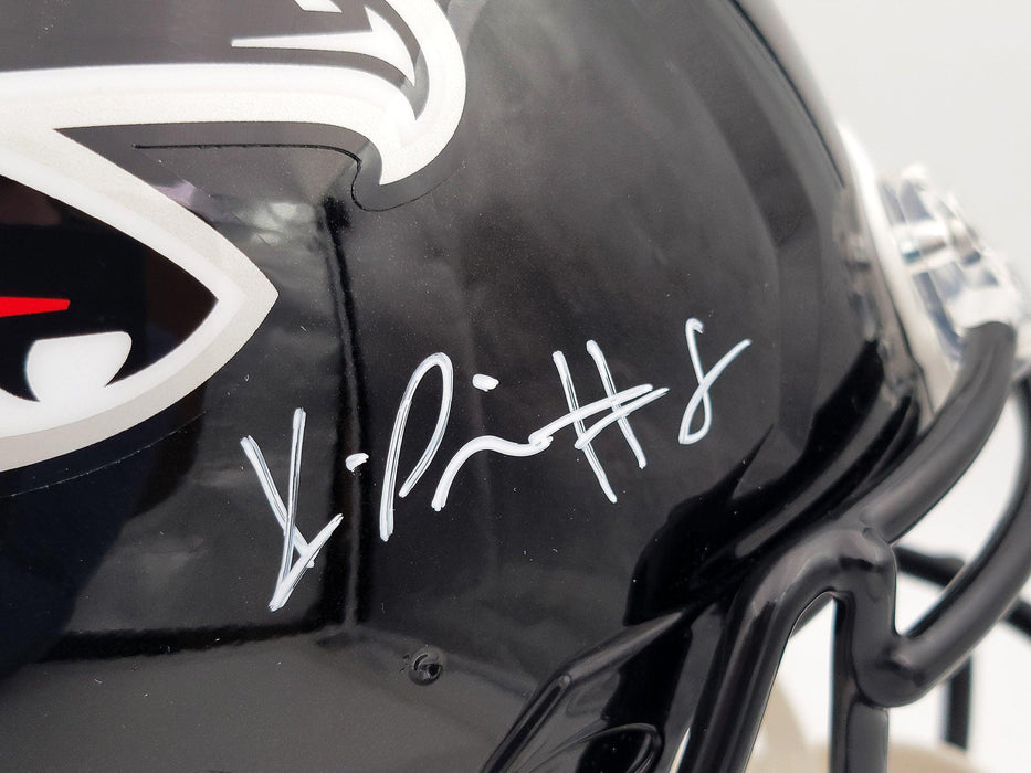Kyle Pitts Autographed Atlanta Falcons Black Full Size Authentic Speed Helmet Beckett BAS QR Stock #203859 - RSA