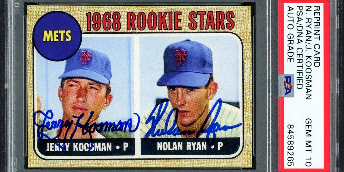 Nolan Ryan & Jerry Koosman Autographed 1968 Topps Rookie Reprint Card — RSA