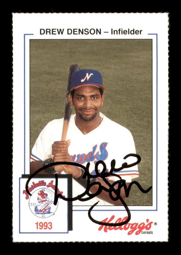 Drew Denson Autographed 1993 Kellogg's Rookie Card Nashville Sounds SKU #204020 - RSA