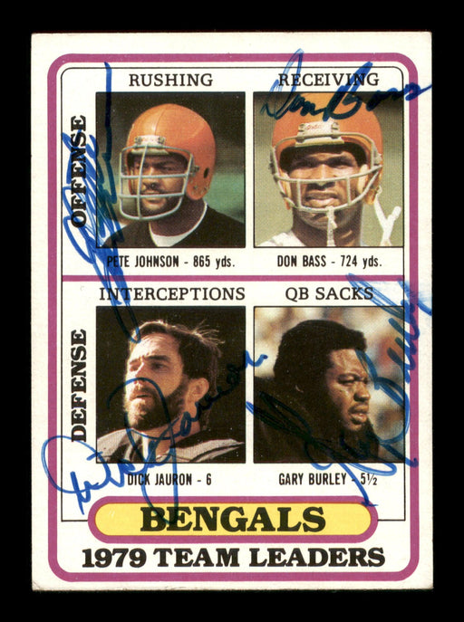 Team Leaders Autographed 1980 Topps Card #338 Cincinnati Bengals Signed By All 4 SKU #204096 - RSA