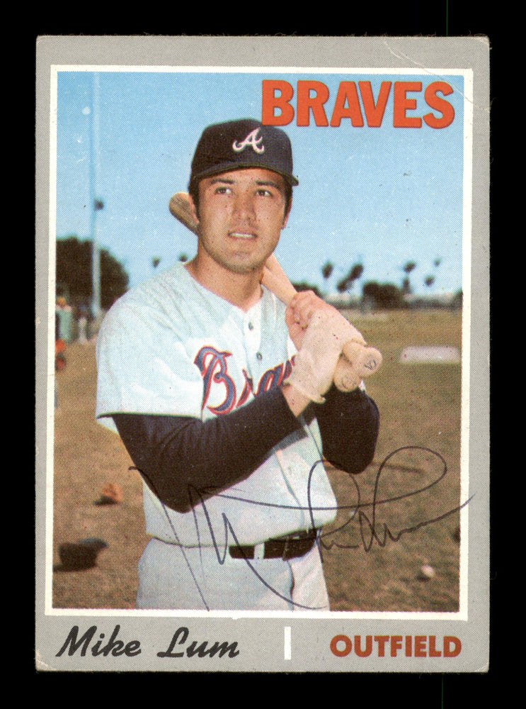 Mike Lum Autographed 1970 Topps Card #367 Atlanta Braves SKU #204165 - RSA