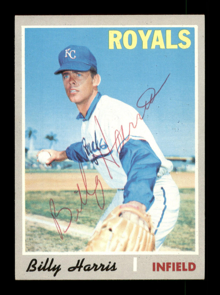 Billy Harris Autographed 1970 Topps Card #512 Kansas City Royals SKU #204176 - RSA
