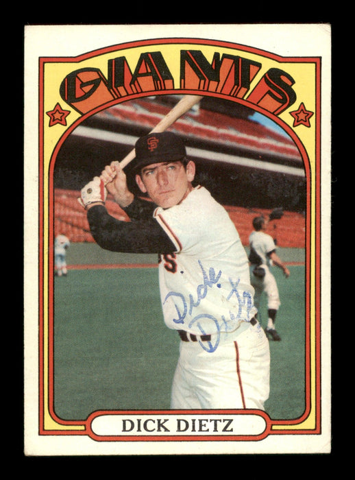 Dick Dietz Autographed 1972 Topps Card #295 San Francisco Giants SKU #204239 - RSA
