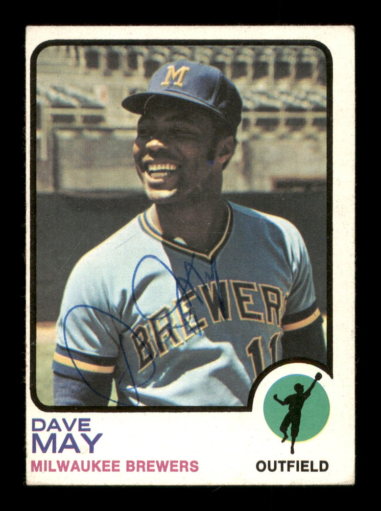 Dave May Autographed 1973 Topps Card #152 Milwaukee Brewers SKU #204278 - RSA