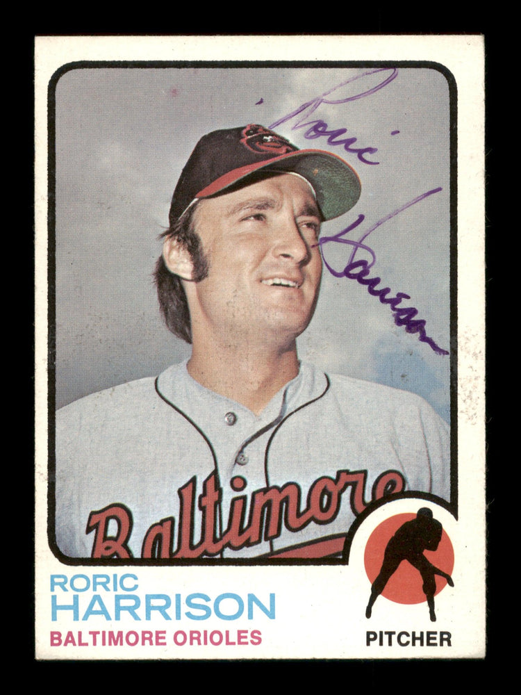 Roric Harrison Autographed 1973 Topps Card #229 Baltimore Orioles SKU #204293 - RSA