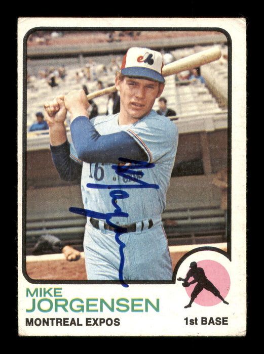 Mike Jorgensen Autographed 1973 Topps Card #281 Montreal Expos SKU #204297 - RSA