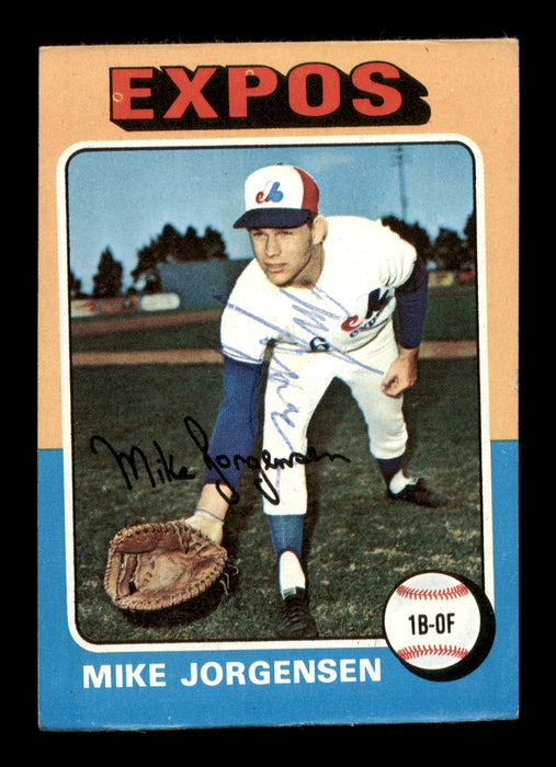 Mike Jorgensen Autographed 1975 Topps Card #286 Montreal Expos SKU #204440 - RSA