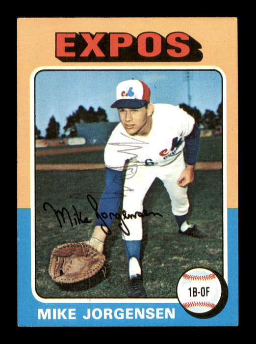 Mike Jorgensen Autographed 1975 Topps Card #286 Montreal Expos SKU #204441 - RSA
