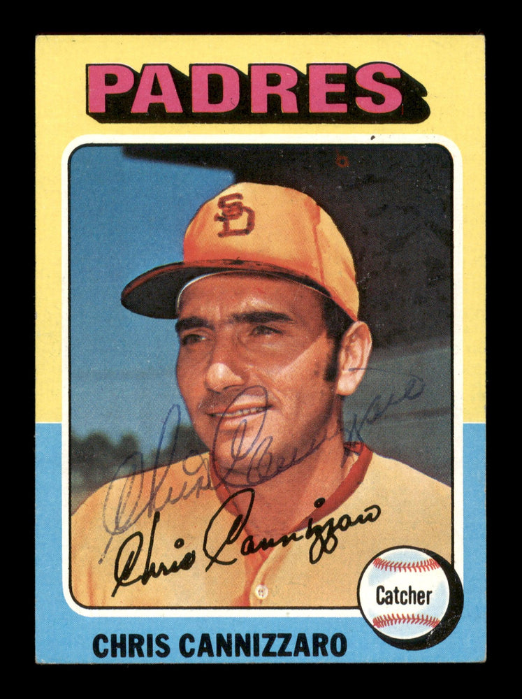 Chris Cannizzaro Autographed 1975 Topps Card #355 San Diego Padres SKU #204461 - RSA