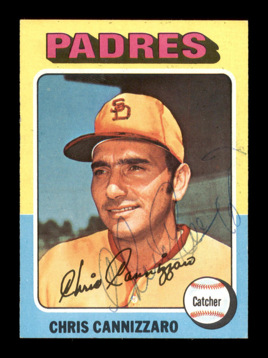 Chris Cannizzaro Autographed 1975 Topps Mini Card #355 San Diego Padres SKU #204463 - RSA