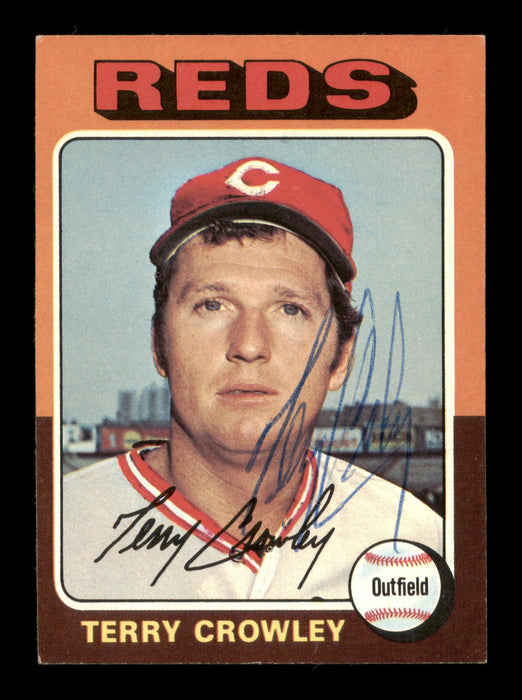 Terry Crowley Autographed 1975 Topps Card #447 Cincinnati Reds SKU #204470 - RSA