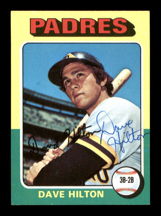 Dave Hilton Autographed 1975 Topps Card #509 San Diego Padres SKU #204481 - RSA