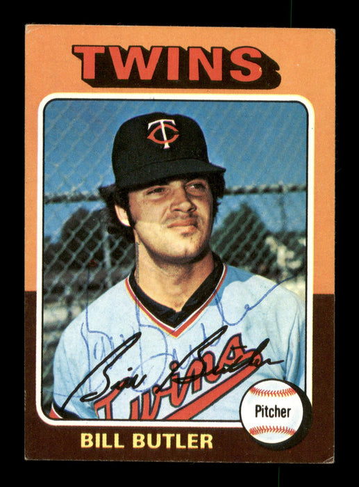 Bill Butler Autographed 1975 Topps Card #549 Minnesota Twins SKU #204489 - RSA