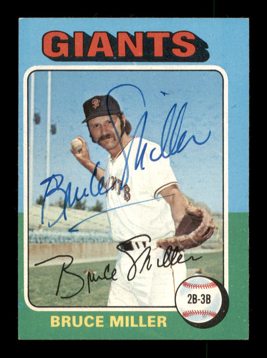 Bruce Miller Autographed 1975 Topps Card #606 San Francisco Giants SKU #204501 - RSA