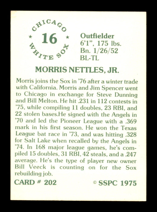 Morris Nettles Autographed 1975 SSPC Card #202 California Angels SKU #204745 - RSA