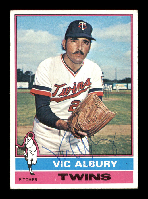 Vic Albury Autographed 1976 Topps Card #336 Minnesota Twins SKU #204868 - RSA