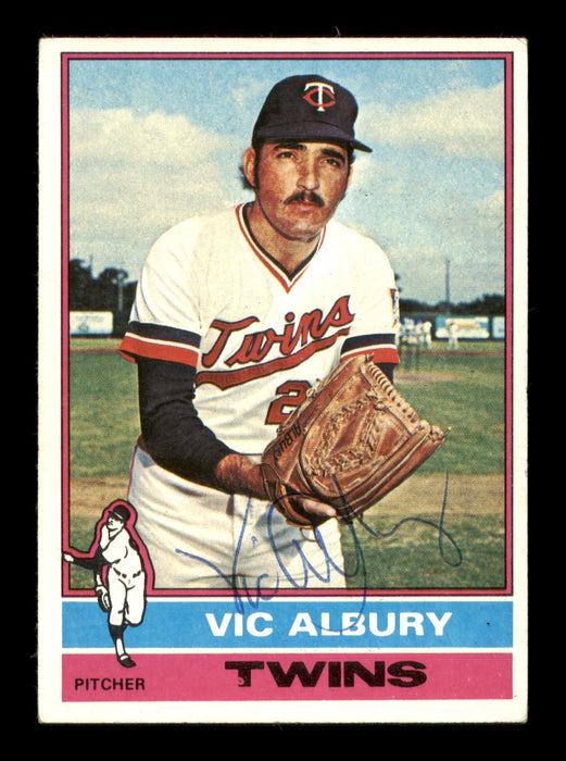 Vic Albury Autographed 1976 Topps Card #336 Minnesota Twins SKU #204869 - RSA