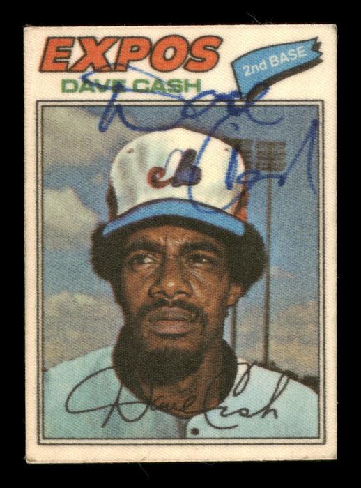 Dave Cash Autographed 1977 Topps Stickers Card #12 Montreal Expos SKU #204957 - RSA