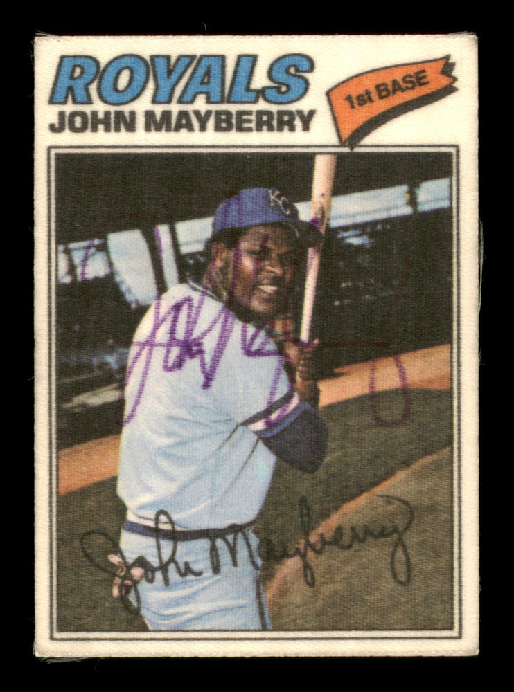 John Mayberry Autographed 1977 Topps Stickers Card #27 Kansas City Royals SKU #204967 - RSA