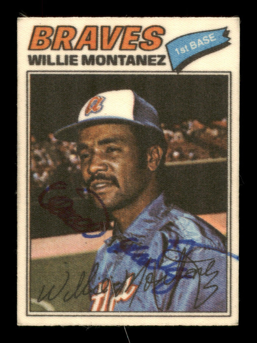 Willie Montanez Autographed 1977 Topps Stickers Card #29 Atlanta Braves SKU #204968 - RSA