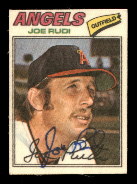 Joe Rudi Autographed 1977 Topps Stickers Card #39 California Angels SKU #204969 - RSA