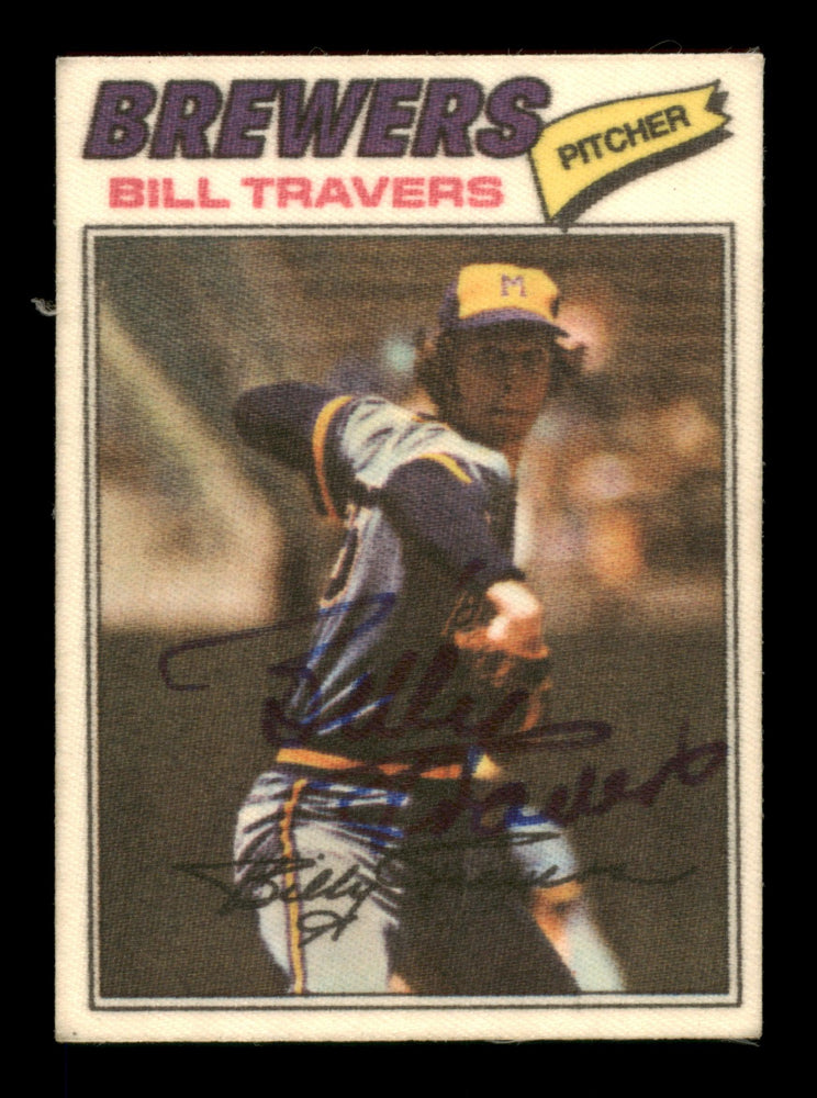 Bill Travers Autographed 1977 Topps Stickers Card #49 Milwaukee Brewers SKU #204970 - RSA