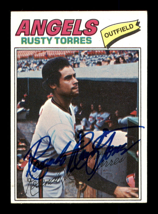Rusty Torres Autographed 1977 Topps Card #224 California Angels SKU #205092 - RSA