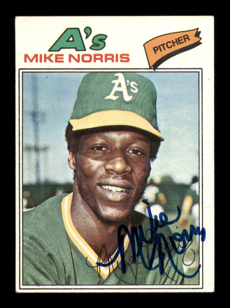 Mike Norris Autographed 1977 Topps Card #284 Oakland A's SKU #205122 - RSA