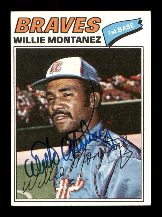 Willie Montanez Autographed 1977 Topps Card #410 Atlanta Braves SKU #205158 - RSA