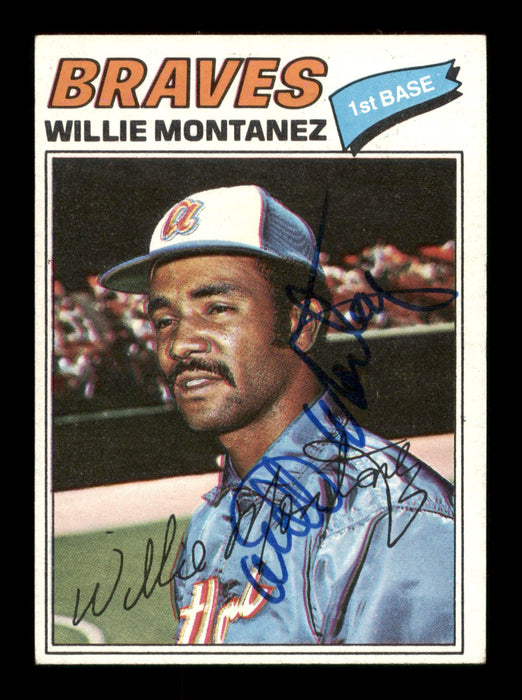 Willie Montanez Autographed 1977 Topps Card #410 Atlanta Braves SKU #205159 - RSA