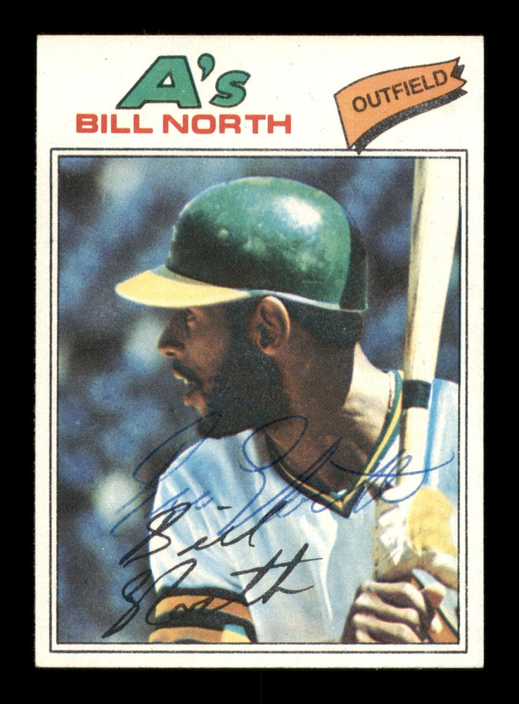 Bill North Autographed 1977 Topps Card #551 Oakland A's SKU #205204 - RSA