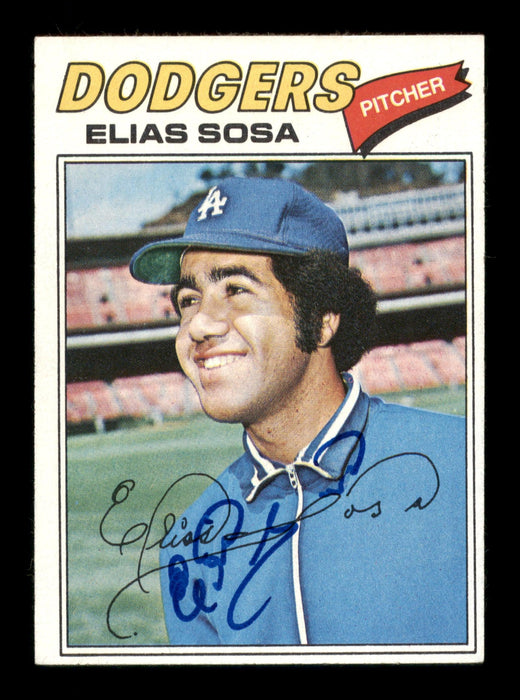 Elias Sosa Autographed 1977 Topps Card #558 Los Angeles Dodgers SKU #205211 - RSA