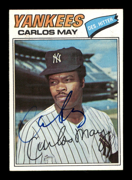 Carlos May Autographed 1977 Topps Card #568 New York Yankees SKU #205216 - RSA