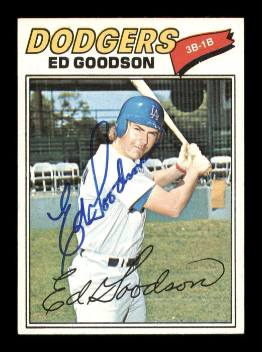 Ed Goodson Autographed 1977 Topps Card #584 Los Angeles Dodgers SKU #205229 - RSA