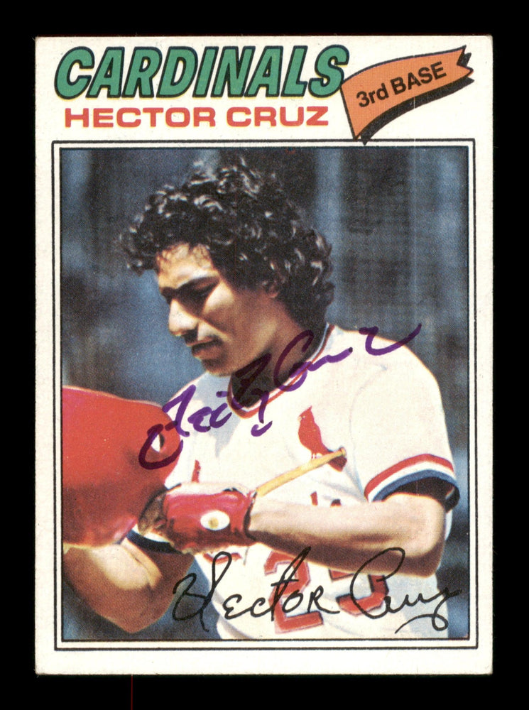 Hector Cruz Autographed 1977 Topps Card #624 St. Louis Cardinals SKU #205233 - RSA
