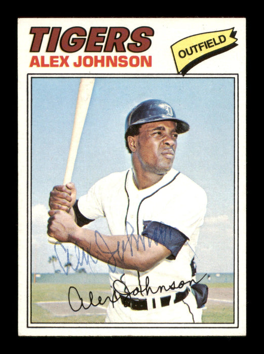 Alex Johnson Autographed 1977 Topps Card #637 Detroit Tigers SKU #205238 - RSA