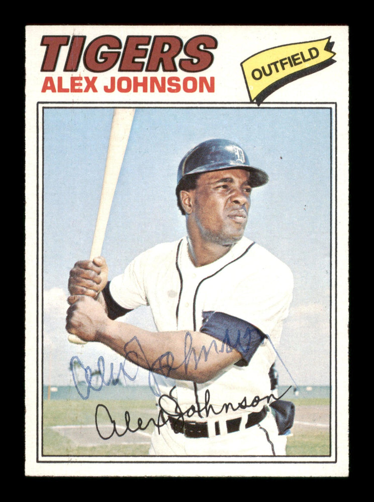 Alex Johnson Autographed 1977 Topps Card #637 Detroit Tigers SKU #205239 - RSA