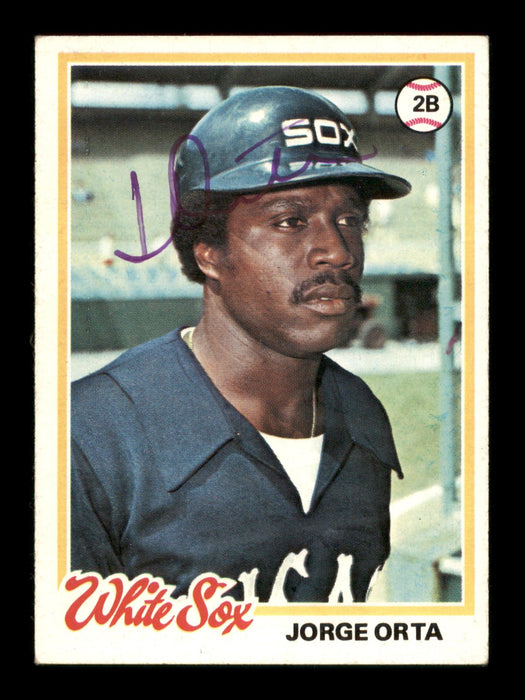 Jorge Orta Autographed 1978 Topps Card #42 Chicago White Sox SKU #205252 - RSA