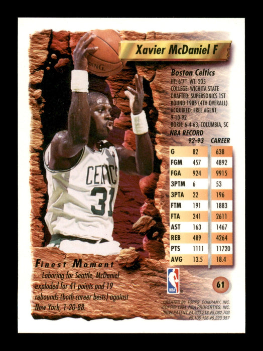 Xavier McDaniel Basketball Cards