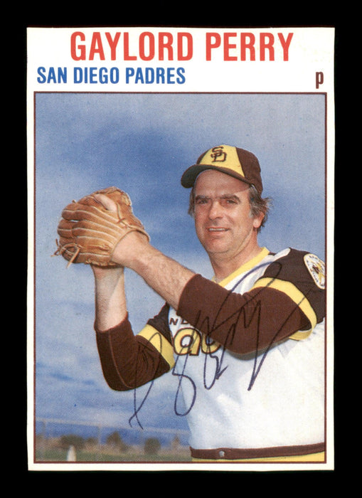 Gaylord Perry Autographed 1979 Hostess Card #83 San Diego Padres SKU #205281 - RSA