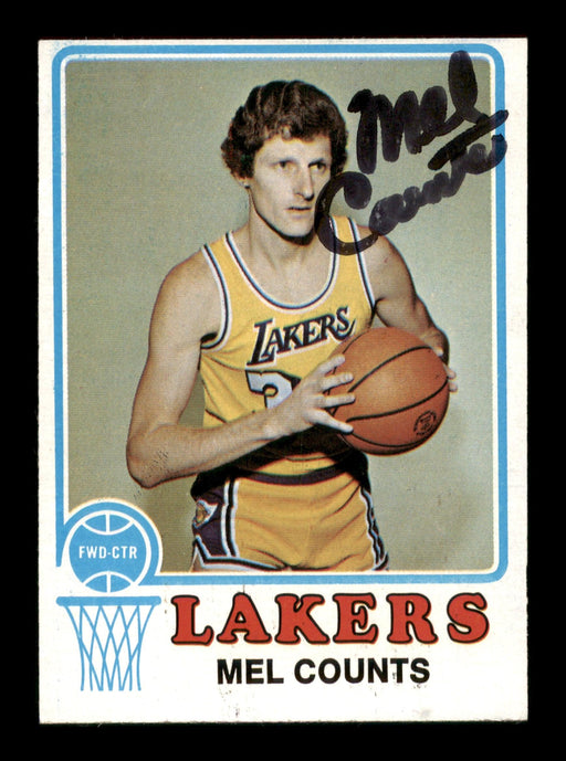 Mel Counts Autographed 1973-74 Topps Card #151 Los Angeles Lakers SKU #205316 - RSA