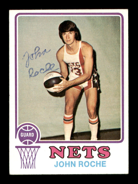 John Roche Autographed 1973-74 Topps Card #201 New York Nets SKU #205336 - RSA