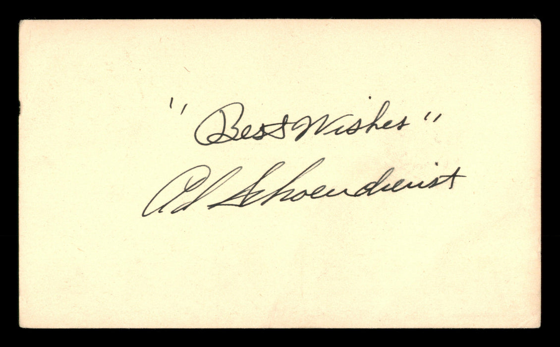 Red Schoendienst Autographed 3.5x5.5 Government Post Card St. Louis Cardinals "Best Wishes" SKU #205415 - RSA