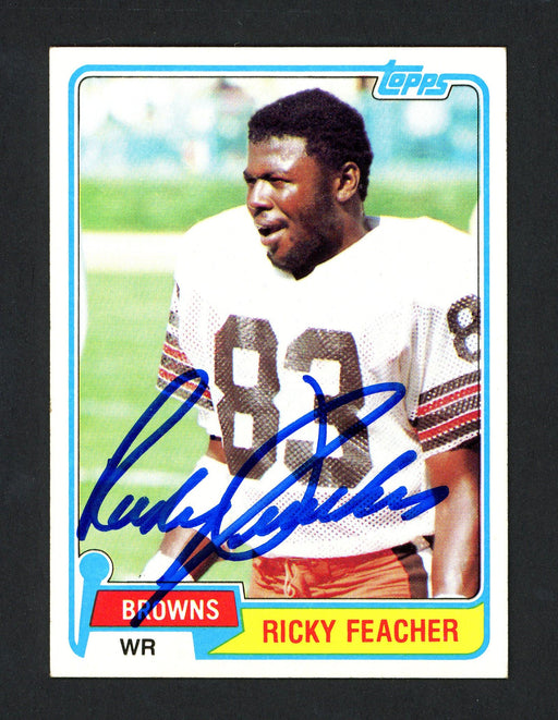 Ricky Feacher Autographed 1981 Topps Rookie Card #196 Cleveland Browns SKU #160254 - RSA