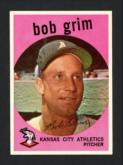 Bob Grim Autographed 1959 Topps Card #423 Kansas City A's SKU #164433 - RSA