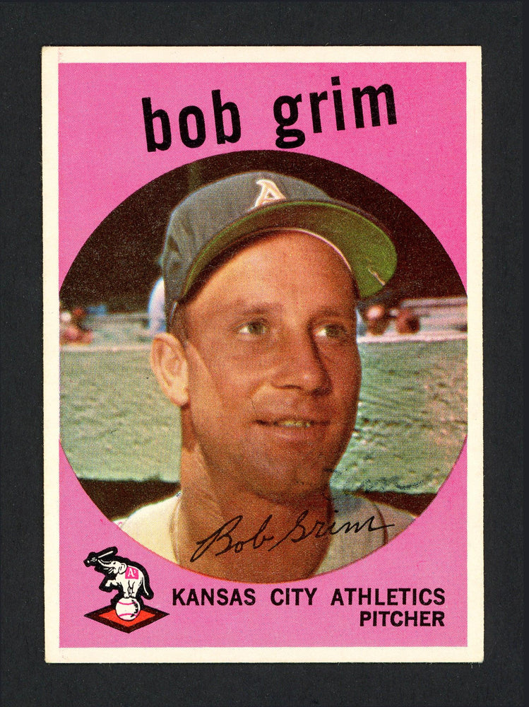 Bob Grim Autographed 1959 Topps Card #423 Kansas City A's SKU #164433 - RSA
