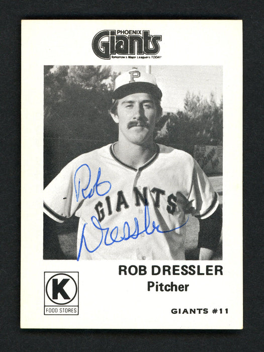 Rob Dressler Autographed 1975 Circle K Rookie Card #37 Phoenix Giants SKU # 158484 - RSA