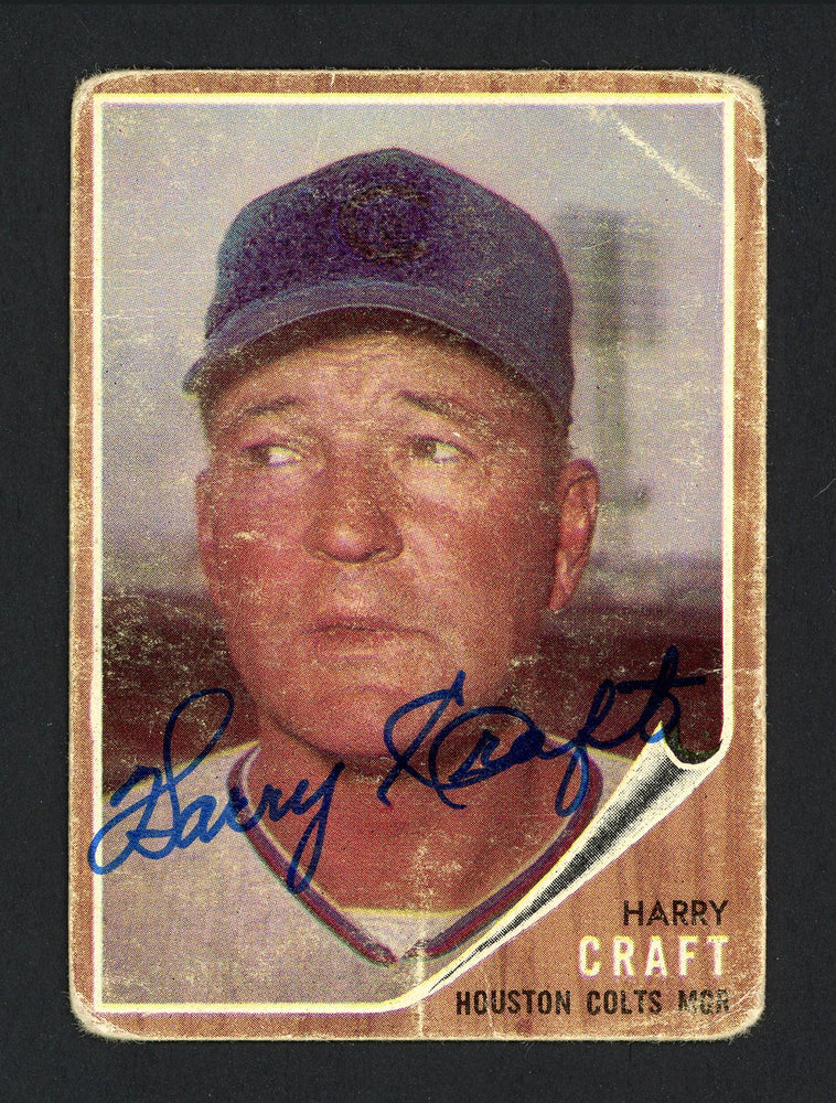 Harry Craft Autographed 1962 Topps Card #12 Houston Colt .45's SKU #162272 - RSA